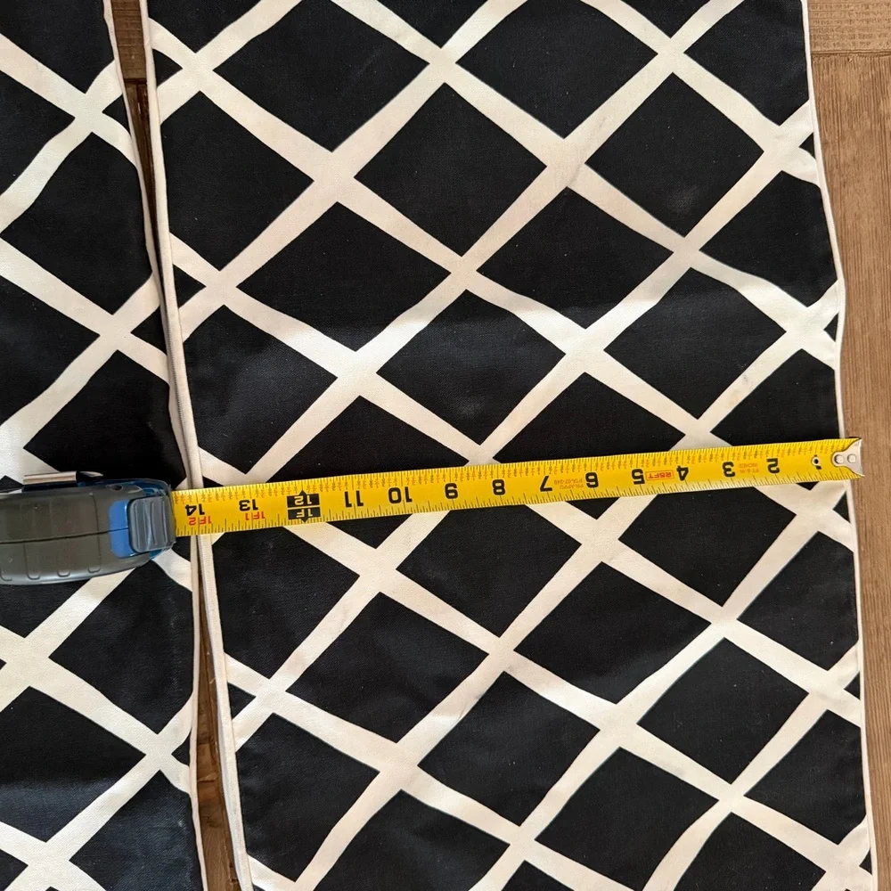 2 Serena and Lily Black & White Lattice pillow covers double sided